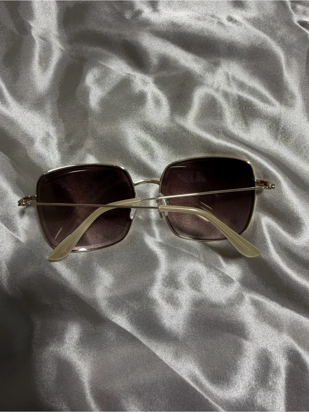 Kenneth Cole Reaction Womens Gold Metal Square Brown Gradient Sunglasses